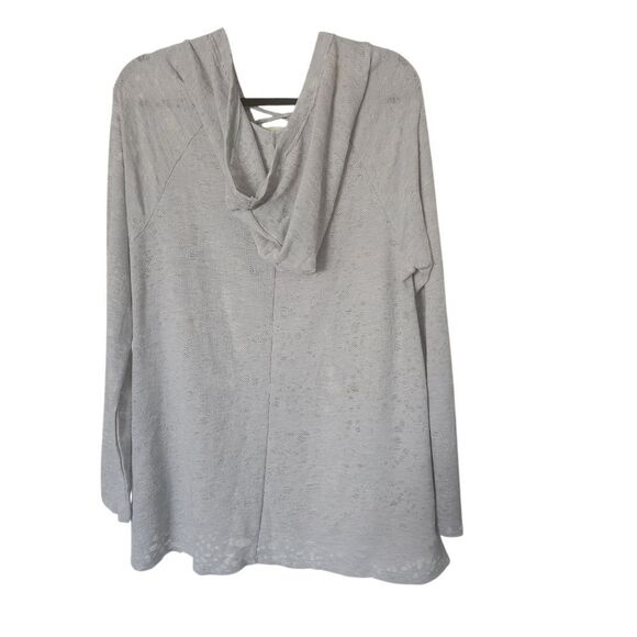 NWOT Anthropologie Maronie Long Sleeve Semi-Sheer Hooded Top Size Large - Picture 2 of 7